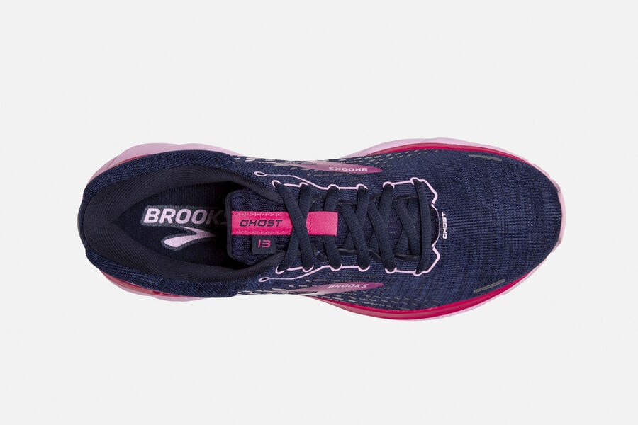 Brooks Israel Ghost 13 Road Running Shoes Womens - Navy/Red - VMO-412893